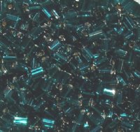 50g 5x4x2mm Dark Teal Silver Lined Tile Beads